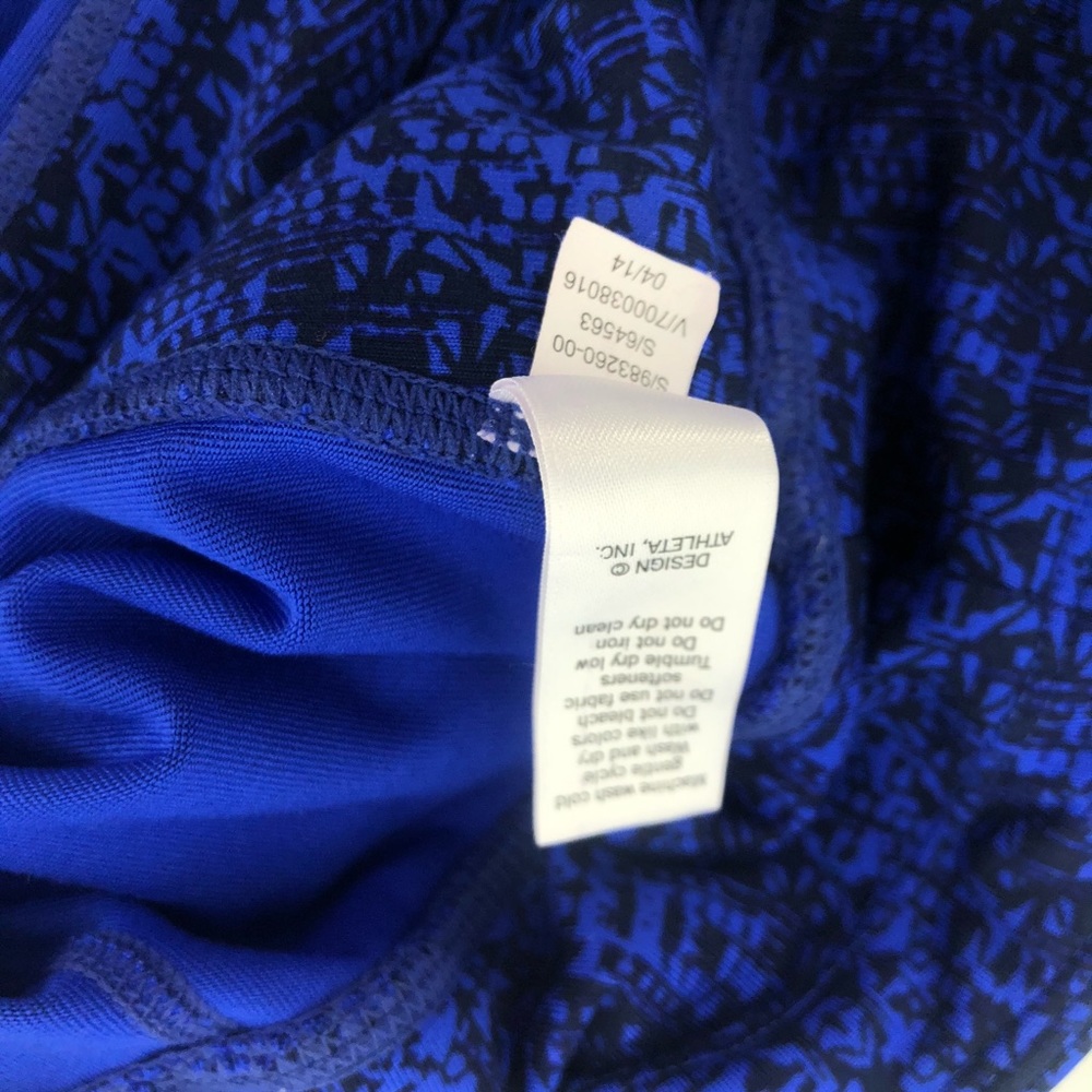 Athleta Blue and Black Cropped Workout Leggings - Picture 9 of 13